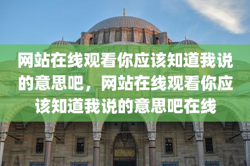 网站在线观看你应该知道我说的意思吧，网站在线观看你应该知道我说的意思吧在线