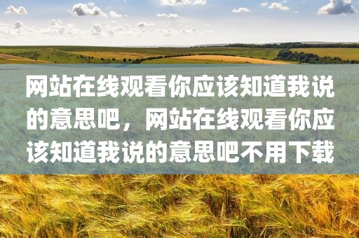 网站在线观看你应该知道我说的意思吧，网站在线观看你应该知道我说的意思吧不用下载