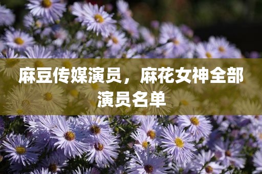 麻豆传媒演员，麻花女神全部演员名单