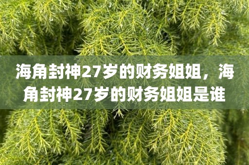 海角封神27岁的财务姐姐，海角封神27岁的财务姐姐是谁
