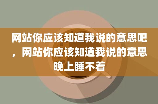 网站你应该知道我说的意思吧，网站你应该知道我说的意思晚上睡不着