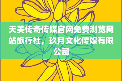 天美传奇传媒官网免费浏览网站旅行社，玖月文化传媒有限公司