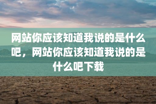 网站你应该知道我说的是什么吧，网站你应该知道我说的是什么吧下载