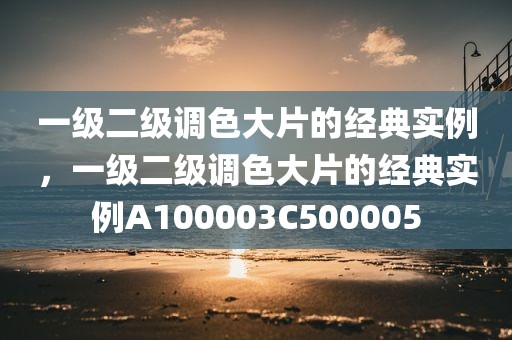 一级二级调色大片的经典实例，一级二级调色大片的经典实例A100003C500005