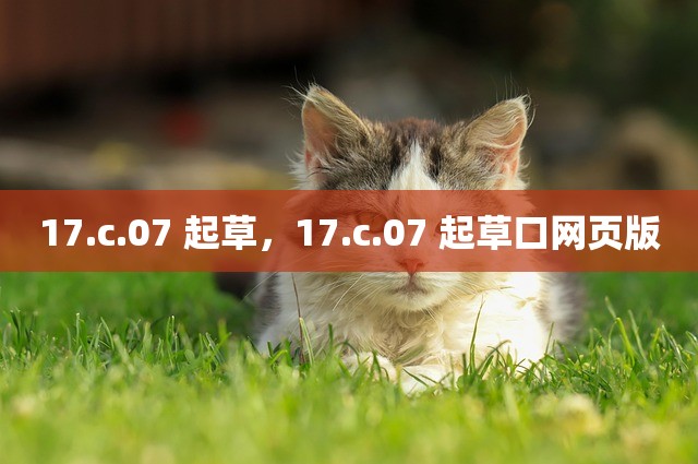 17.c.07 起草，17.c.07 起草口网页版