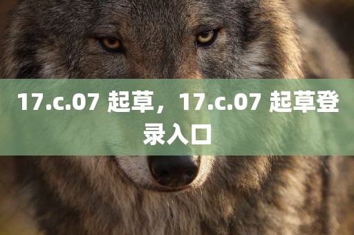 17.c.07 起草，17.c.07 起草登录入口