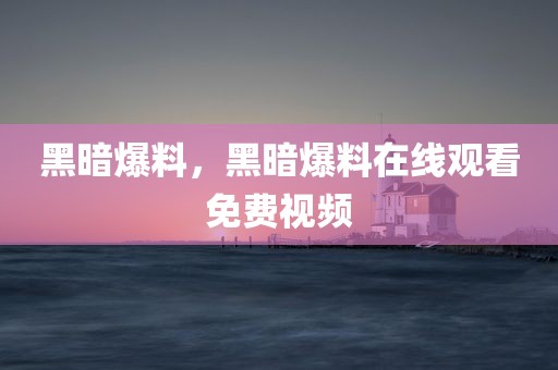 黑暗爆料，黑暗爆料在线观看免费视频