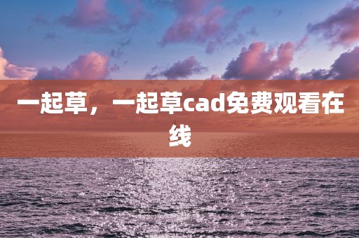 一起草，一起草cad免费观看在线