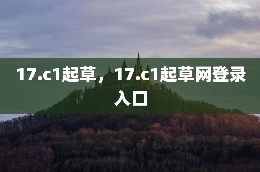 17.c1起草，17.c1起草网登录入口