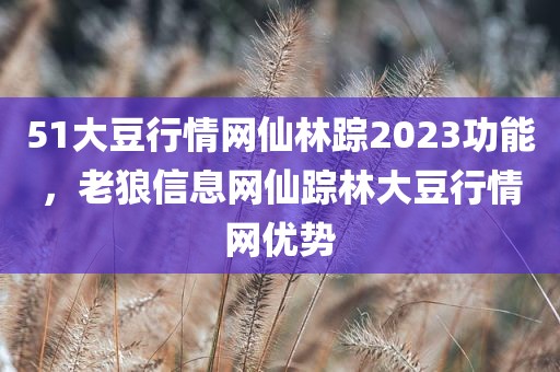 51大豆行情网仙林踪2023功能，老狼信息网仙踪林大豆行情网优势