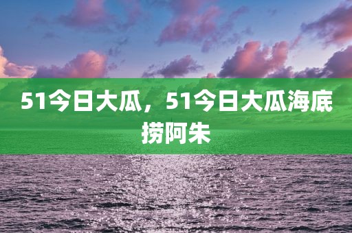 51今日大瓜，51今日大瓜海底捞阿朱