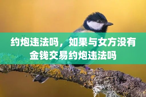 约炮违法吗，如果与女方没有金钱交易约炮违法吗