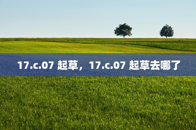 17.c.07 起草，17.c.07 起草去哪了
