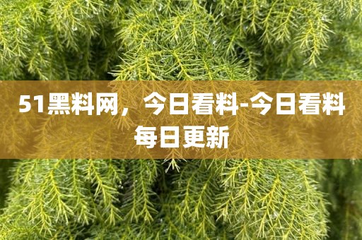 51黑料网，今日看料-今日看料每日更新