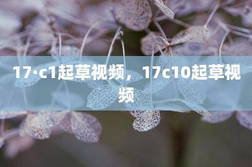 17·c1起草视频，17c10起草视频