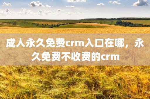 成人永久免费crm入口在哪，永久免费不收费的crm