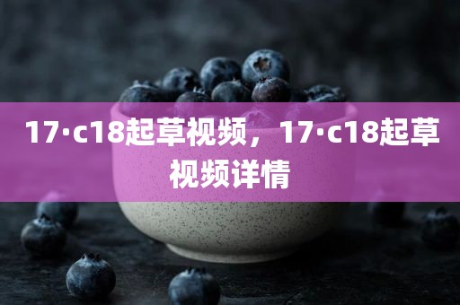 17·c18起草视频，17·c18起草视频详情