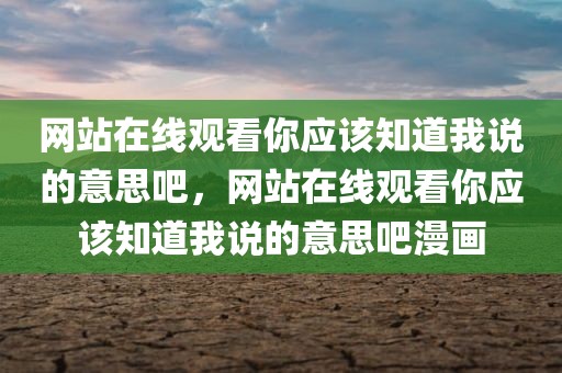 网站在线观看你应该知道我说的意思吧，网站在线观看你应该知道我说的意思吧漫画