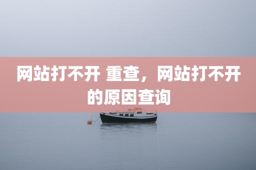 网站打不开 重查，网站打不开的原因查询
