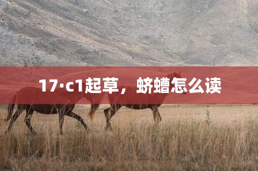 17·c1起草，蛴螬怎么读