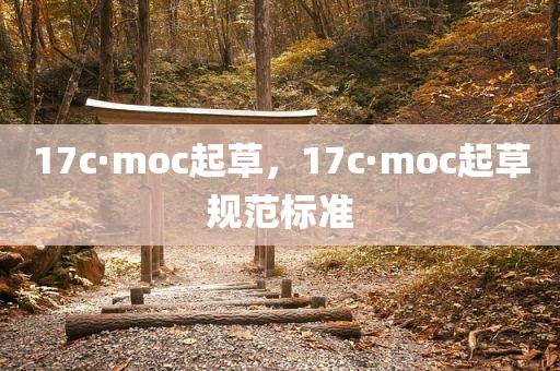 17c·moc起草，17c·moc起草规范标准