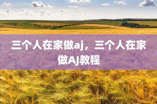 三个人在家做aj，三个人在家做AJ教程