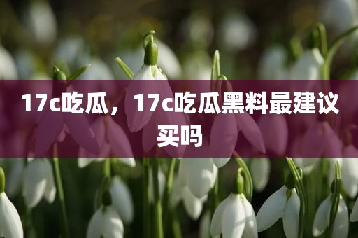17c吃瓜，17c吃瓜黑料最建议买吗