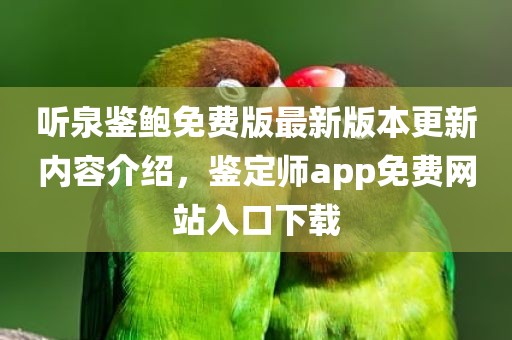 听泉鉴鲍免费版最新版本更新内容介绍，鉴定师app免费网站入口下载