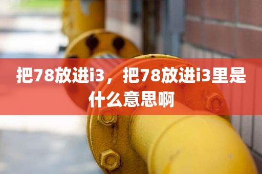 把78放进i3，把78放进i3里是什么意思啊
