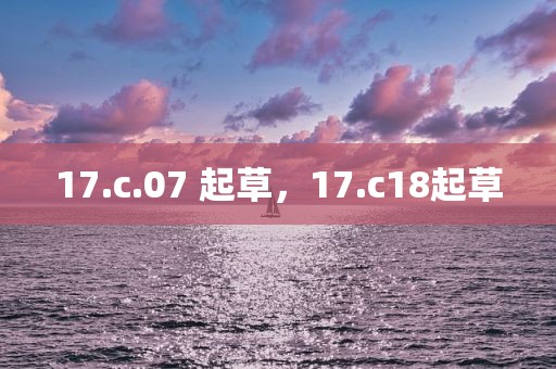 17.c.07 起草，17.c18起草