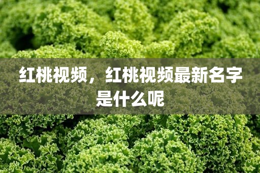 红桃视频，红桃视频最新名字是什么呢