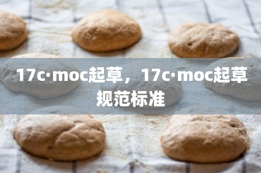17c·moc起草，17c·moc起草规范标准