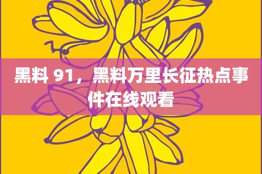 黑料 91，黑料万里长征热点事件在线观看