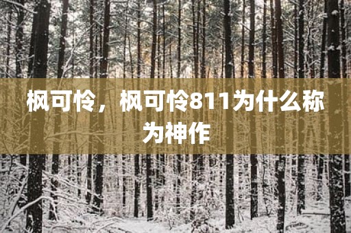 枫可怜，枫可怜811为什么称为神作