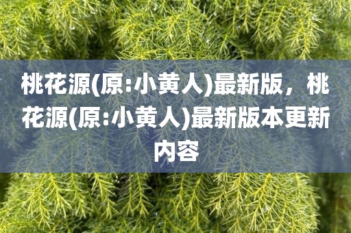 桃花源(原:小黄人)最新版，桃花源(原:小黄人)最新版本更新内容