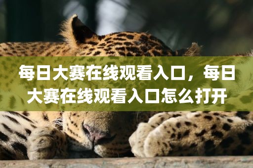 每日大赛在线观看入口，每日大赛在线观看入口怎么打开
