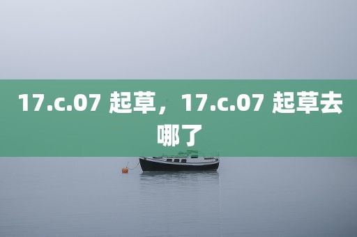 17.c.07 起草，17.c.07 起草去哪了