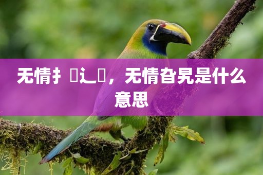 无情扌臿辶畐，无情旮旯是什么意思