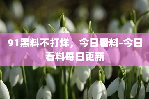 91黑料不打烊，今日看料-今日看料每日更新