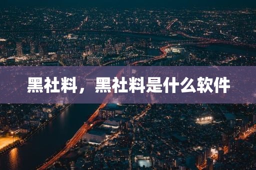 黑社料，黑社料是什么软件