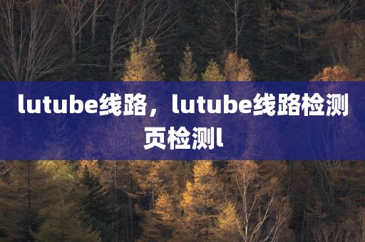 lutube线路，lutube线路检测页检测l