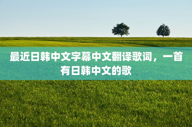 最近日韩中文字幕中文翻译歌词，一首有日韩中文的歌