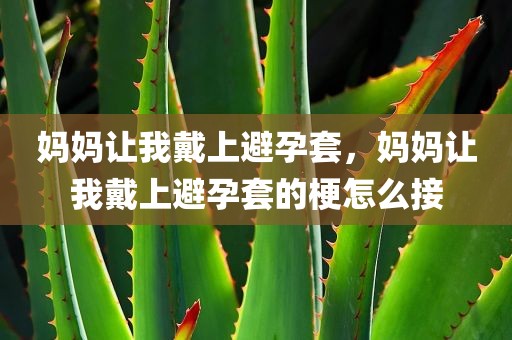 妈妈让我戴上避孕套，妈妈让我戴上避孕套的梗怎么接