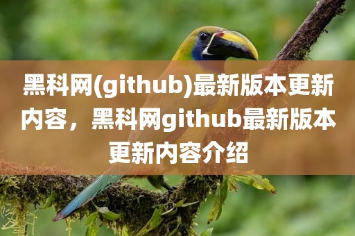 黑科网(github)最新版本更新内容，黑科网github最新版本更新内容介绍