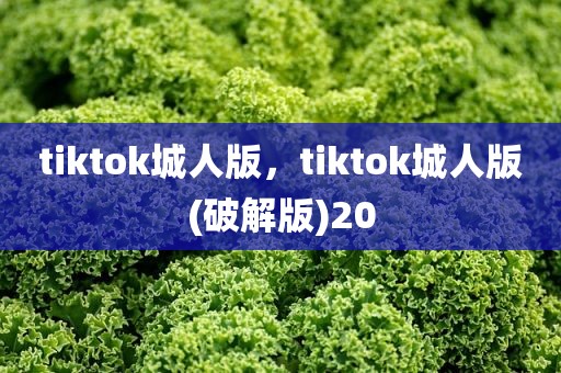 tiktok城人版，tiktok城人版(破解版)20
