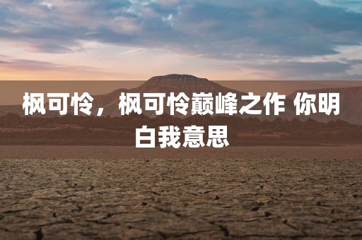 枫可怜，枫可怜巅峰之作 你明白我意思