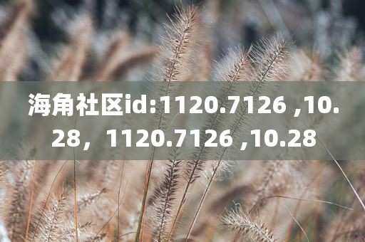海角社区id:1120.7126 ,10.28，1120.7126 ,10.28