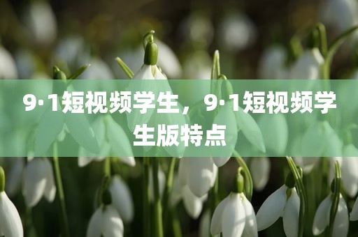 9·1短视频学生，9·1短视频学生版特点