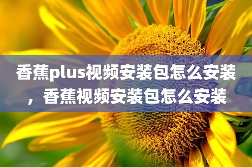 香蕉plus视频安装包怎么安装，香蕉视频安装包怎么安装