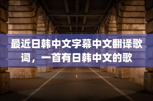 最近日韩中文字幕中文翻译歌词，一首有日韩中文的歌